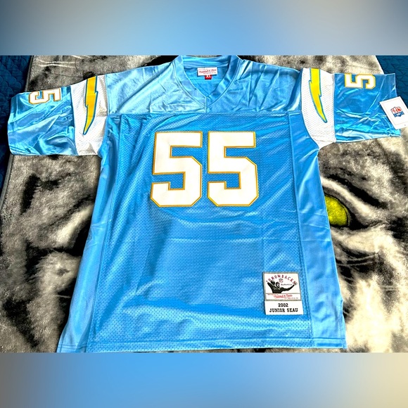🎊HOST🩵PICK 🎊Blue and White Football Jersey with Number 55 - Picture 1 of 3